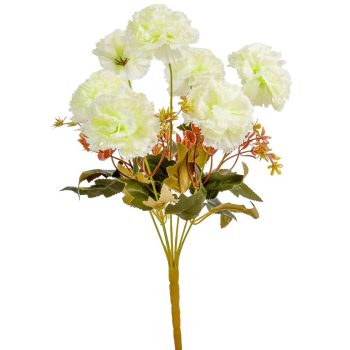 Szegfű csokor 7v. fehér M40cm 48db/#