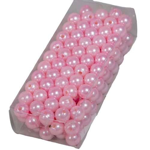 Gyöngy 10mm világos rózsaszín 85gr