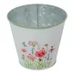 Meadow virágmintás fém kaspó fehér D14,5x13cm