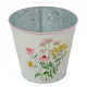 Meadow virágmintás fém kaspó fehér D16x14,8cm