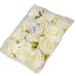 Nyílt rózsafej D7cm krém-zöld 12db/csom