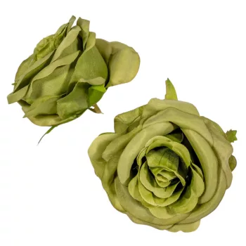 Nyílt rózsafej D7cm oliva 12db/csom