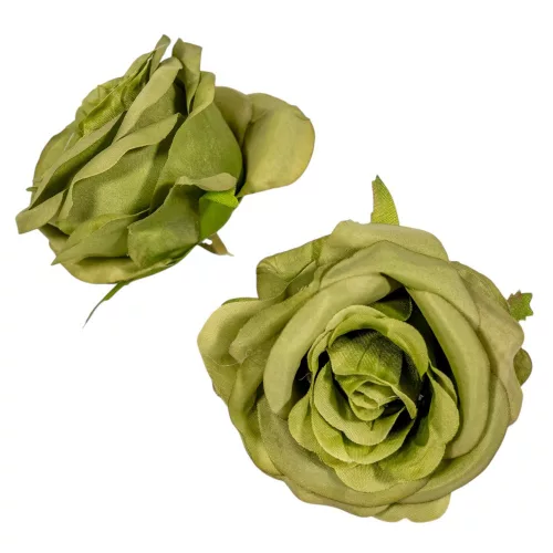 Nyílt rózsafej D7cm oliva 12db/csom