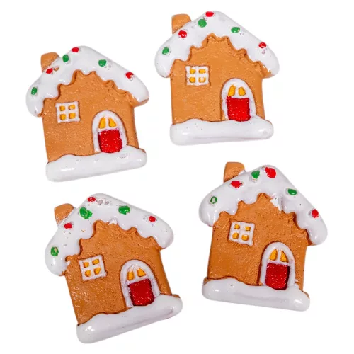 Mézeskalács házikók poly 4cm 4db-os