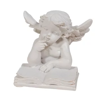 Angyal könyvvel poly fehér M7,5cm