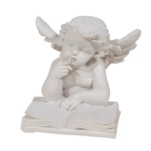 Angyal könyvvel poly fehér M7,5cm