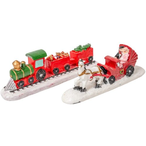 Vonat, lovaskocsi polyresin 5x12-14cm