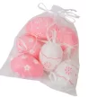 Húsvéti tojás virág mintás pink 6cm 6db-os-