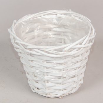 Hasított fa kaspó fehér M12cm D14cm