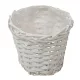 Hasított fa kaspó bélelt fehér D18,5cm M17cm