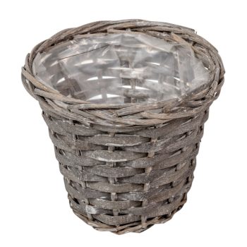 Hasított fa kaspó szürke D18cm M17cm