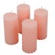 Kontúrozott csavart henger gyertya 55x100mm púder 4db/csom (db ár)