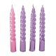 Metál kis csavart gyertya 3lila 1rózsaszín 150mm (db ár) 30db/csom