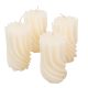 Kontúrozott hullámos henger gyertya 55x95mm ivory 4db/csom (db ár)
