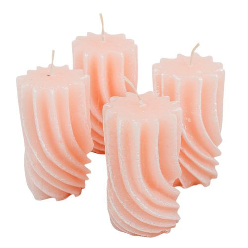 Kontúrozott hullámos henger gyertya 55x95cm púder 4db/csom (db ár)