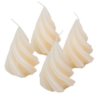   Kontúrozott csavart kúp gyertya 88x115mm ivory 4db/csom (db ár)