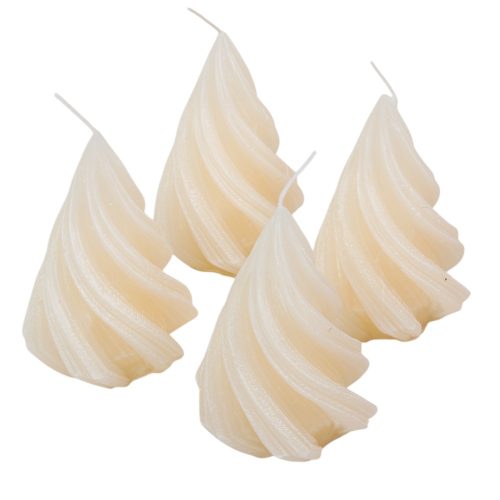 Kontúrozott csavart kúp gyertya 88x115mm ivory 4db/csom (db ár)