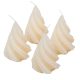 Kontúrozott csavart kúp gyertya 88x115mm ivory 4db/csom (db ár)
