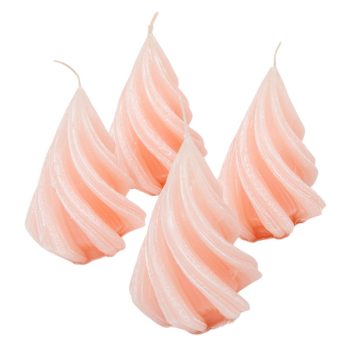   Kontúrozott csavart kúp gyertya 88x115mm púder 4db/csom (db ár)