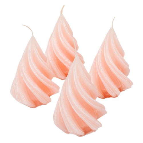 Kontúrozott csavart kúp gyertya 88x115mm púder 4db/csom (db ár)