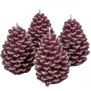   Kontúrozott toboz gyertya nagy 70x95mm csoki 4db/csom (db ár)