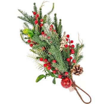 Karácsonyi ág tobozzal, bogyóval 50cm