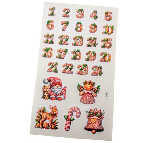 Mézi adventi készülődés - fehér alap 2,5-5cm 29db/lap