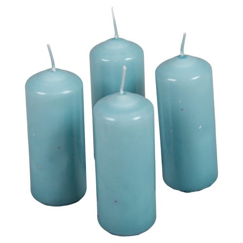 Mártott henger gyertya 40x100 mm jégkék 4db/csom (db ár)