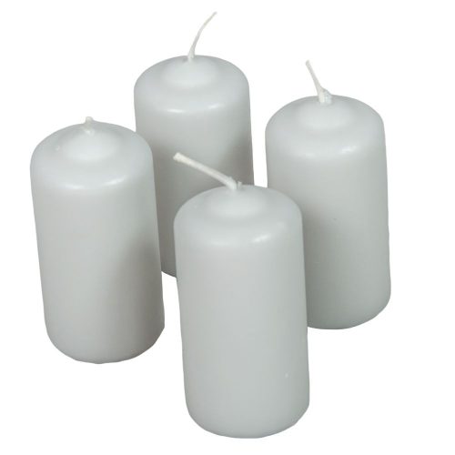 Mártott henger gyertya 40x80 mm világosszürke 4db/csom (db ár)