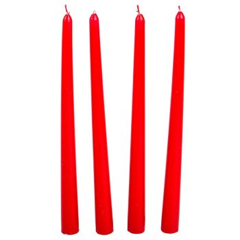 Mártott sziluett gyertya piros 310 mm 4db/csom (db ár)