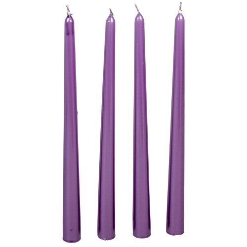 Metál sziluett gyertya 310 mm lila 4db/csom (db ár)