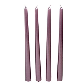   Metál sziluett gyertya 310 mm halvány lila 4db/csom (db ár)