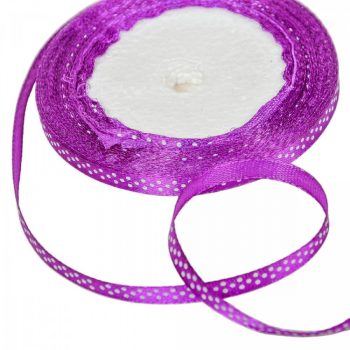 Textil szalag pöttyös sötét lila 6mmx22m