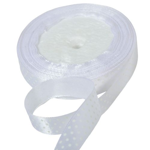 Textil szalag pöttyös fehér 15mmx22m