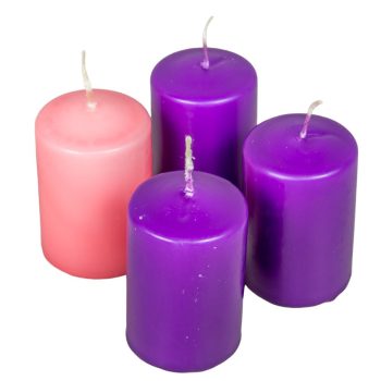 Adventi gyertya matt lila-rózsaszín 4cm x 6cm