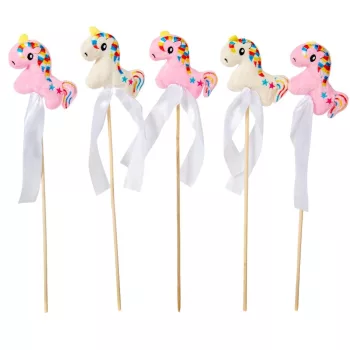 Pálcás plüss unikornis kicsi 5db/ csom (db ár)