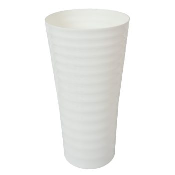 Műanyag váza hullámos oldal fehér D24cm M48cm