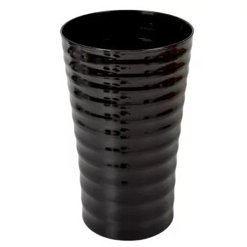 Műanyag váza hullámos oldal grafit D19cm M32cm
