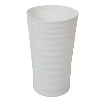 Műanyag váza hullámos oldal fehér D19cm M32cm 