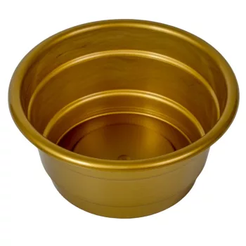 Műanyag közepes  kerek tál arany D17cm M8cm