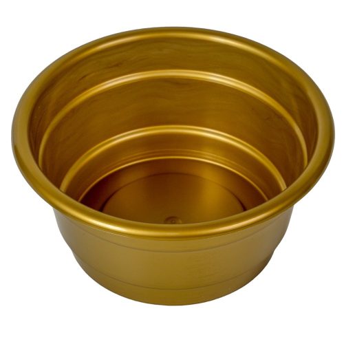Műanyag közepes  kerek tál arany D17cm M8cm