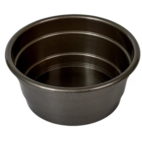 Műanyag nagy  kerek tál grafit D19,5cm M8,5cm