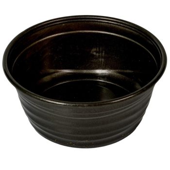 Műanyag kerek hullámos mintás tál grafit D19cm M8,5cm