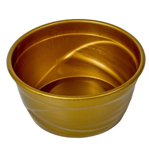 Műanyag kerek hullámos mintás tál arany D15,5cm M7,5cm 