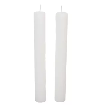 Rusztikus szálas gyertya fehér 27x225mm 2db/csom (db ár)