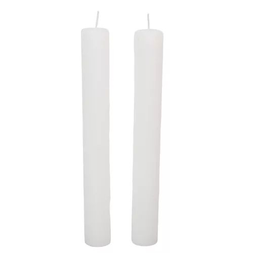 Rusztikus szálas gyertya fehér 27x225mm 2db/csom (db ár)