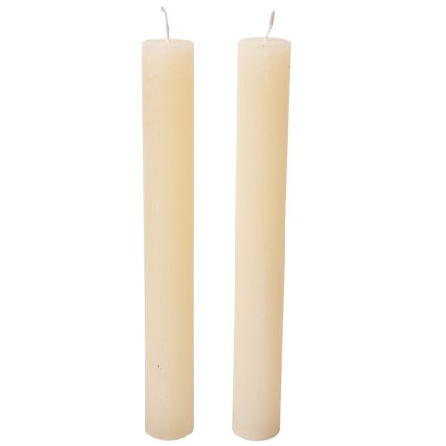 Rusztikus szálas gyertya ivory 27x225mm 2db/csom (db ár)