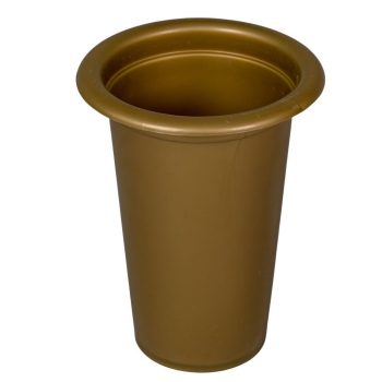 Műanyag sírváza betét arany15 x11cm