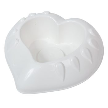 Műanyag szív fehér M6,5x23cm
