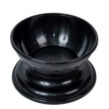 Műanyag kerek talpas tál fekete D18cm M10,5cm